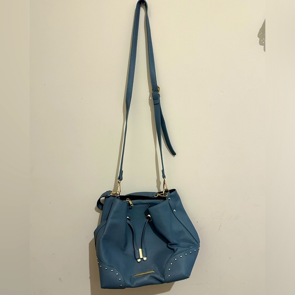 Mia K Collection Blue Bucket Crossbody Bag